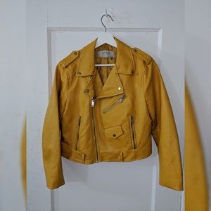 Zara Jackets & Coats - Mustard Cropped Moto Jacket Zara Jackets & Coats - Mustard Cropped Moto Jacket